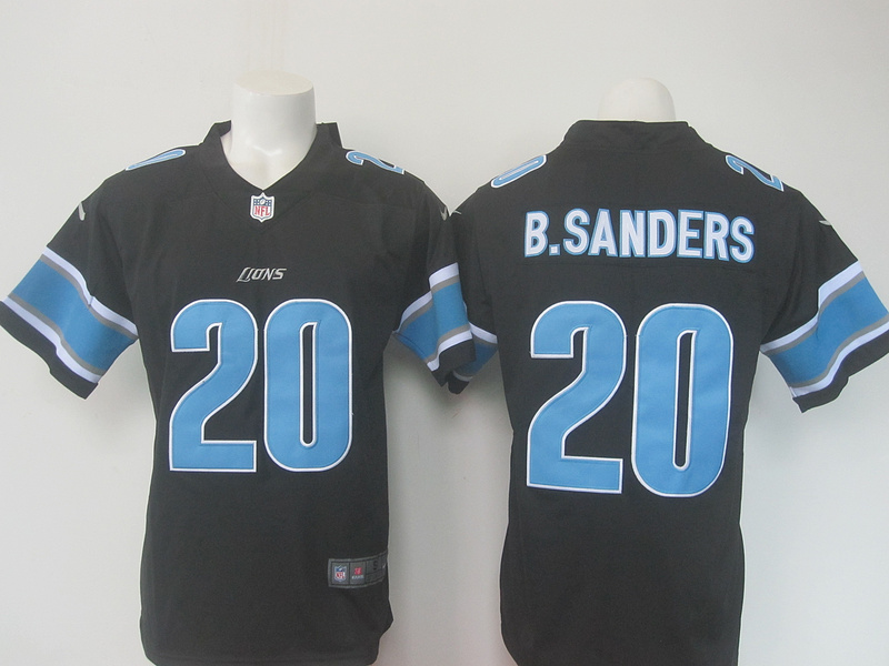 Detroit Lions 20 Barry Sanders Limited Black Rush NFL Jersey