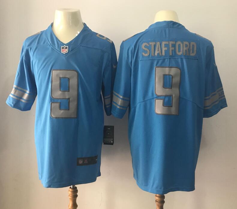 Detroit Lions 9 Matthew Stafford Light Blue Team Color Stitched NFL Limited Jersey