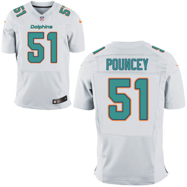 Dolphins 51 Mike Pouncey White Elite Jersey