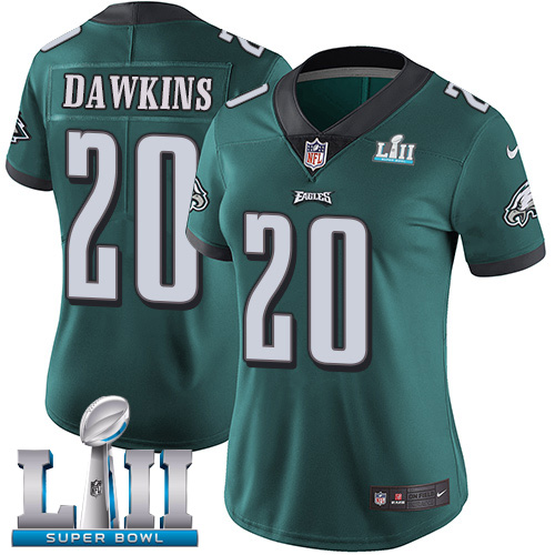 Eagles 20 Brian Dawkins Green Women 2018 Super Bowl LII Vapor Untouchable Player Limited Jersey
