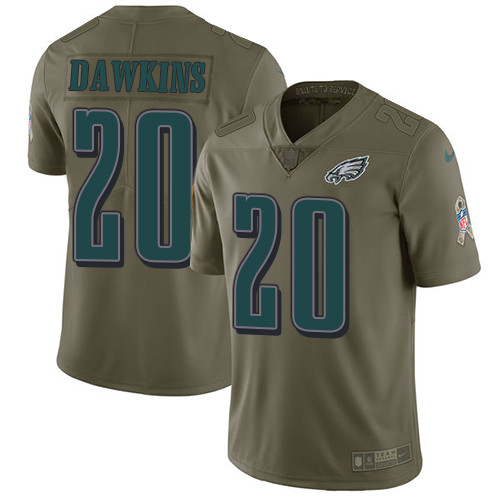 Eagles 20 Brian Dawkins Olive Salute To Service Limited Jersey