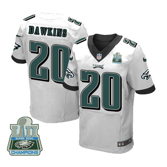 Eagles 20 Brian Dawkins White 2018 Super Bowl Champions Elite Jersey