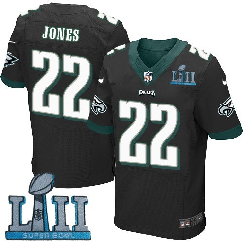 Eagles 22 Sidney Jones Black 2018 Super Bowl LII Elite Jersey