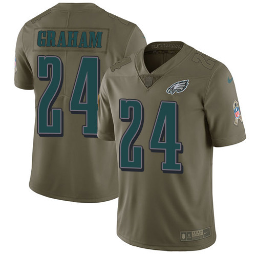 Eagles 24 Corey Graham Olive Salute To Service Limited Jersey