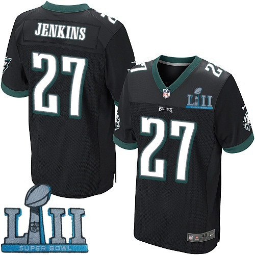 Eagles 27 Malcolm Jenkins Black 2018 Super Bowl LII Elite Jersey