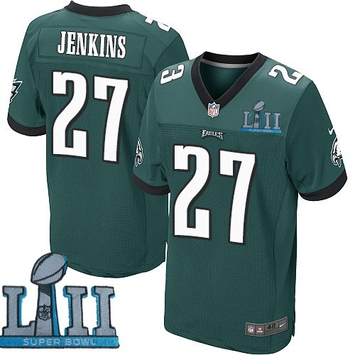 Eagles 27 Malcolm Jenkins Green 2018 Super Bowl LII Elite Jersey
