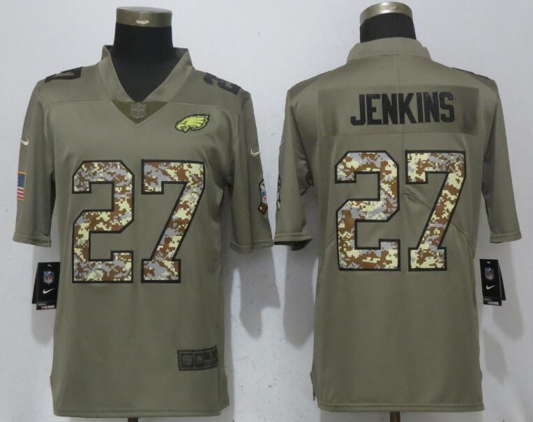 Eagles 27 Malcolm Jenkins Olive Camo Salute To Service Limited Jersey