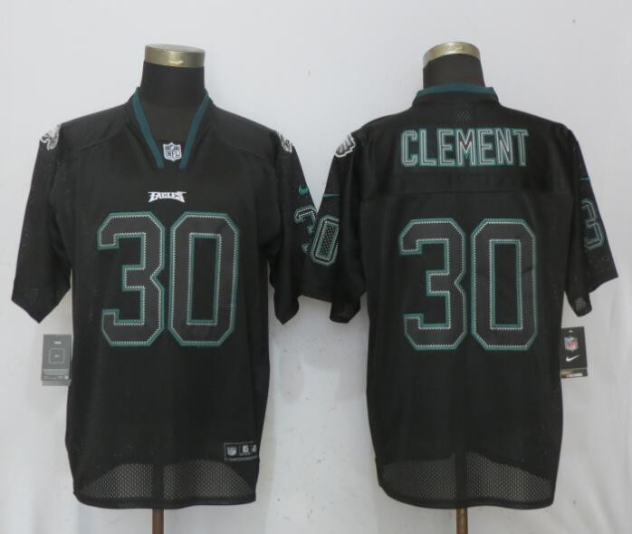 Eagles 30 Corey Clement Black Lights Out Elite Jersey