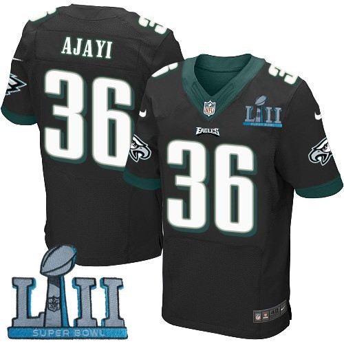 Eagles 36 Jay Ajayi Black 2018 Super Bowl LII Elite Jersey
