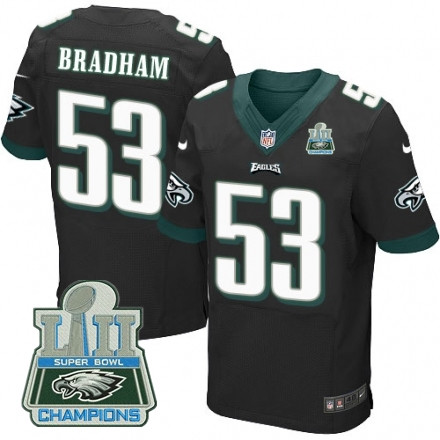 Eagles 53 Nigel Bradham Black 2018 Super Bowl Champions Elite Jersey