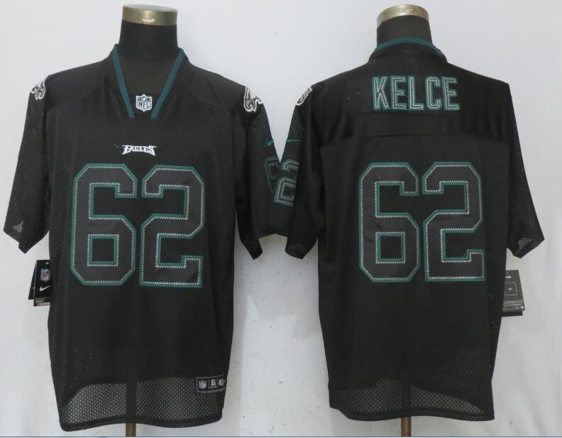 Eagles 62 Jason Kelce Black Lights Out Elite Jersey