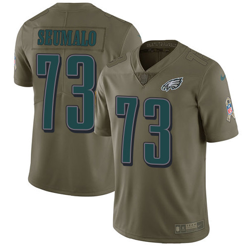 Eagles 73 Isaac Seumalo Olive Salute To Service Limited Jersey