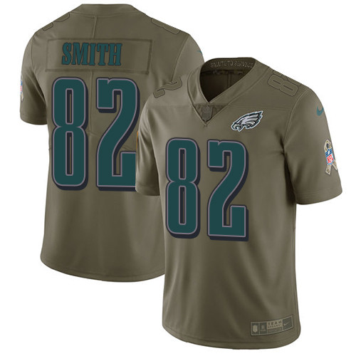 Eagles 82 Torrey Smith Olive Salute To Service Limited Jersey