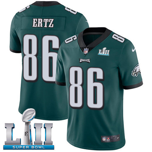 Eagles 86 Zach Ertz Green 2018 Super Bowl LII Vapor Untouchable Player Limited Jersey