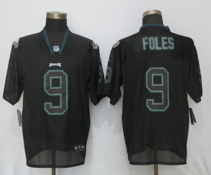 Eagles 9 Nick Foles Black Lights Out Elite Jersey
