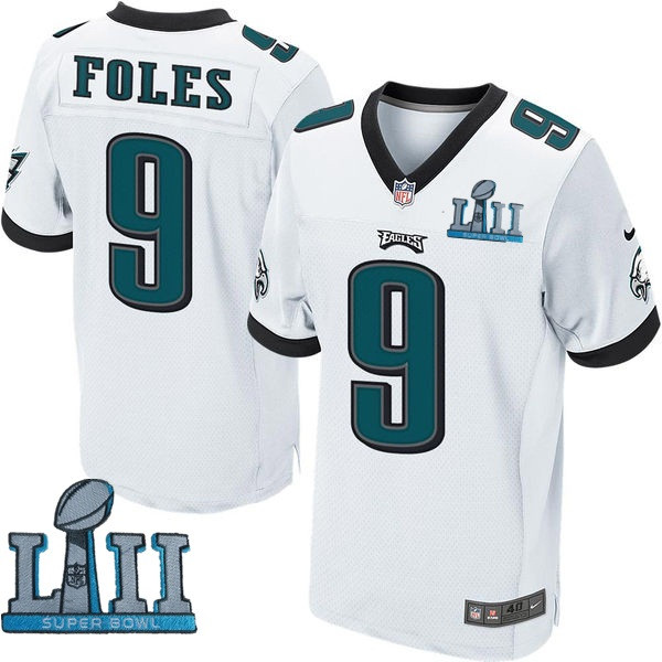 Eagles 9 Nick Foles White 2018 Super Bowl LII Elite Jersey