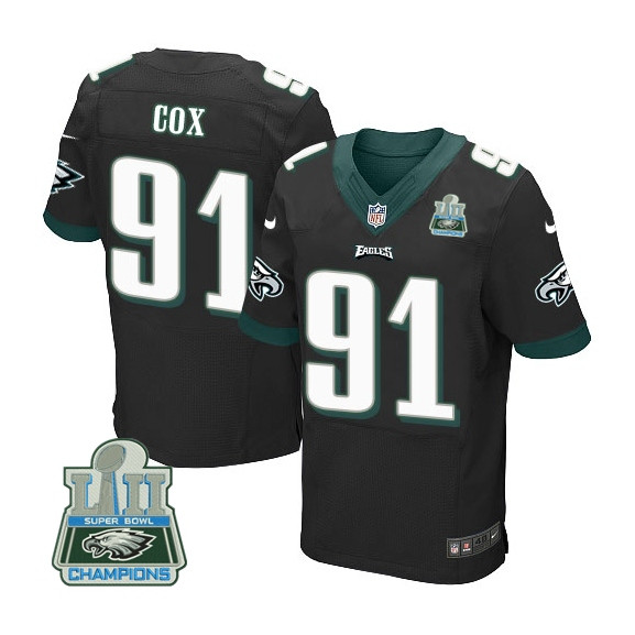 Eagles 91 Fletcher Cox Black 2018 Super Bowl Champions Elite Jersey