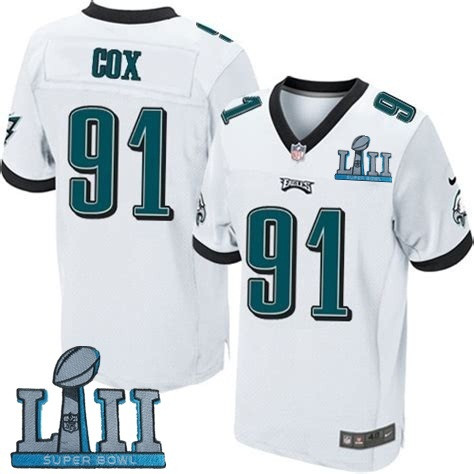 Eagles 91 Fletcher Cox White 2018 Super Bowl LII Elite Jersey