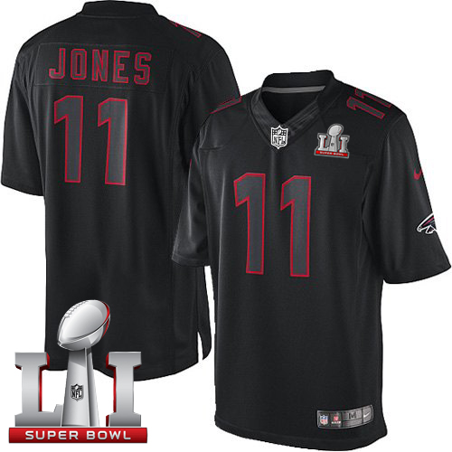 Falcons 11 Julio Jones Black Super Bowl LI 51 Men Stitched NFL Impact Limited Jersey
