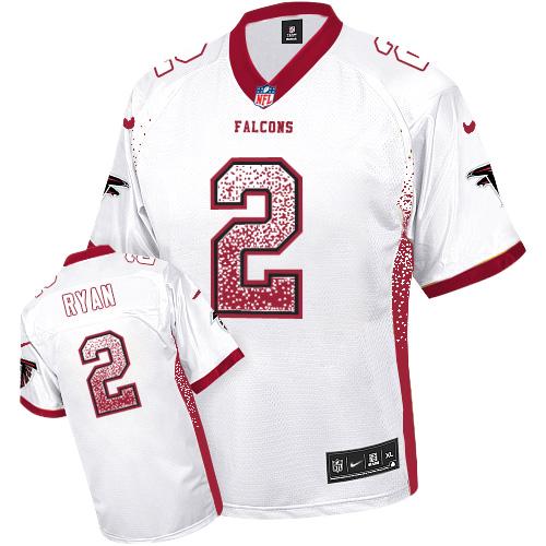 Falcons 2 Matt Ryan White Men's Stitched NFL Elite Drift Fashion Jersey