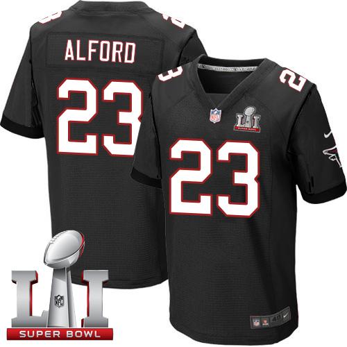 Falcons 23 Robert Alford Black Alternate Super Bowl LI 51 Men Stitched NFL Elite Jersey