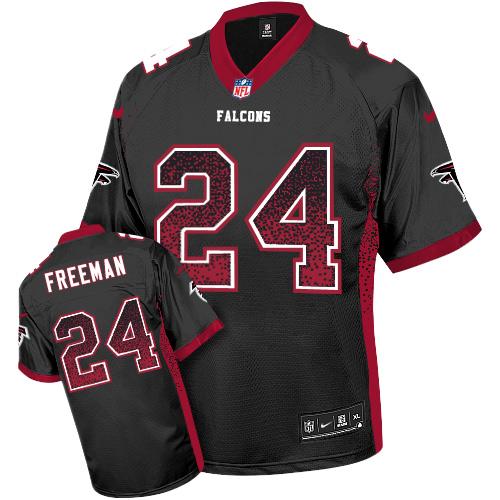 Falcons 24 Devonta Freeman Black Alternate Men's Stitched NFL Elite Drift Fashion Jersey