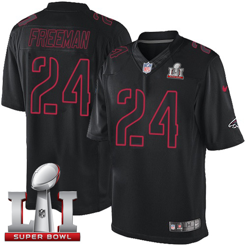 Falcons 24 Devonta Freeman Black Super Bowl LI 51 Men Stitched NFL Impact Limited Jersey