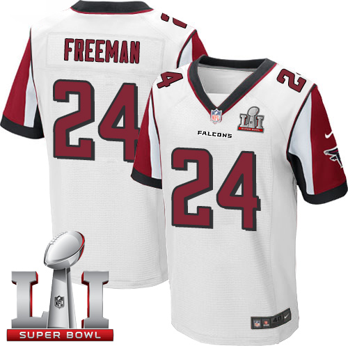 Falcons 24 Devonta Freeman White Super Bowl LI 51 Men Stitched NFL Elite Jersey