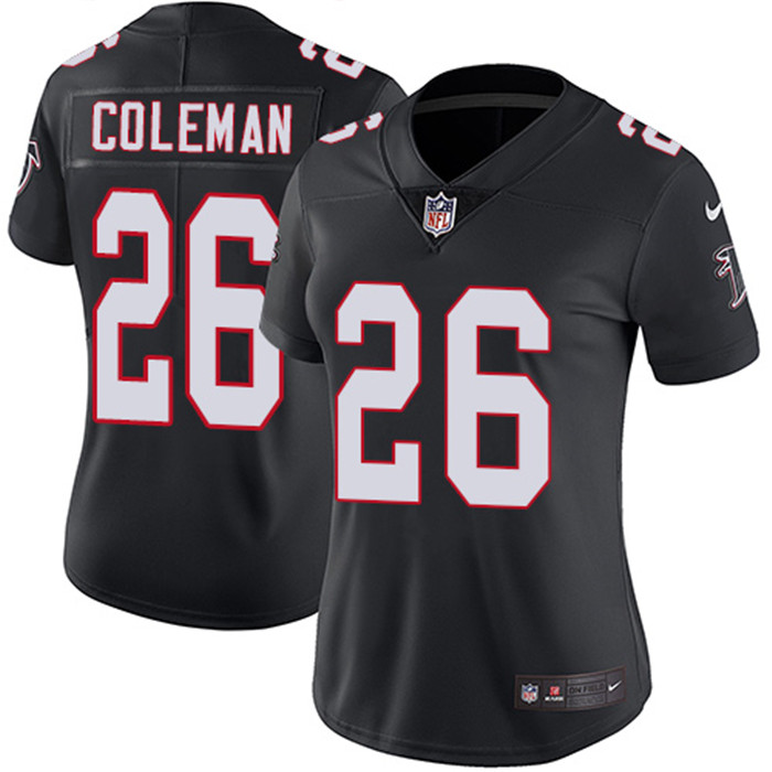 Falcons 26 Tevin Coleman Black Women Vapor Untouchable Limited Jersey