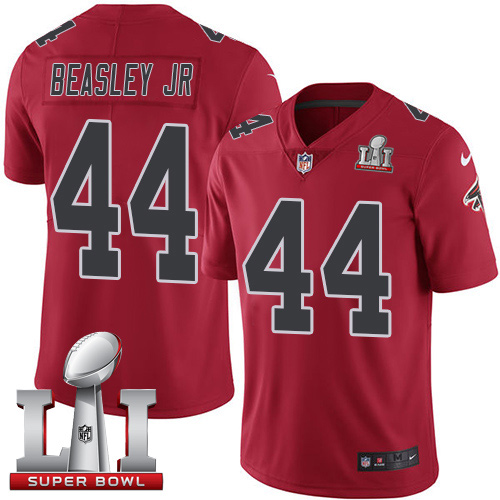 Falcons 44 Vic Beasley Jr Red Super Bowl LI 51 Men Stitched NFL Limited Rush Jersey