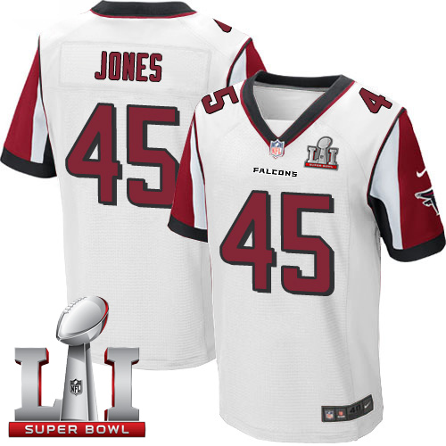 Falcons 45 Deion Jones White Super Bowl LI 51 Men Stitched NFL Elite Jersey