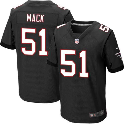 Falcons 51 Alex Mack Black Alternate Men Stitched NFL Elite Jersey