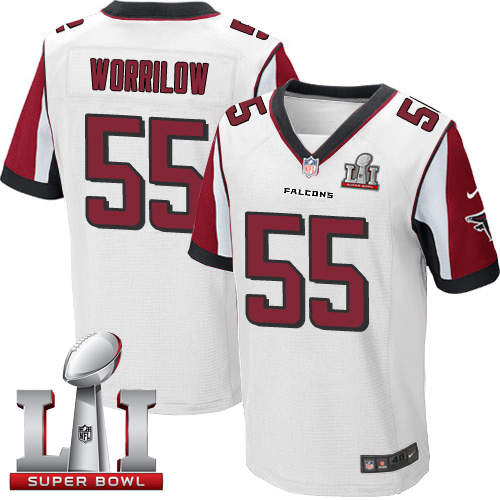 Falcons 55 Paul Worrilow White Super Bowl LI 51 Men Stitched NFL Elite Jersey