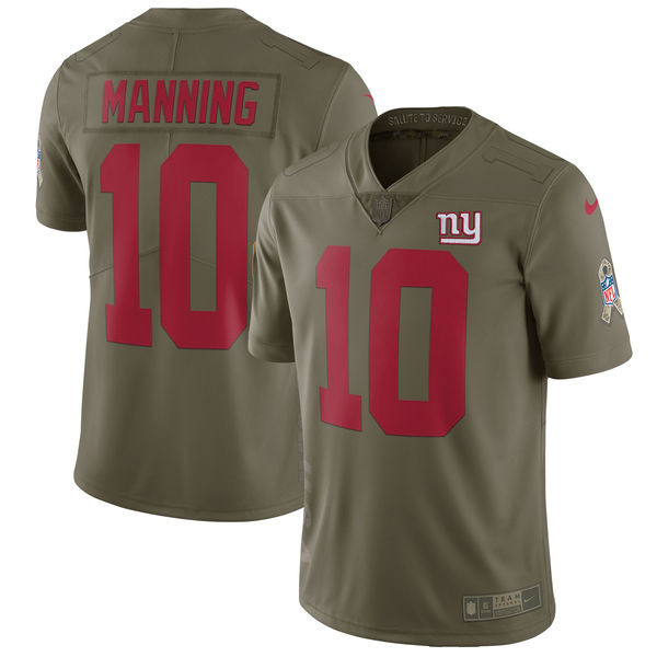 Giants 10 Eli Manning Olive Salute To Service Limited Jersey