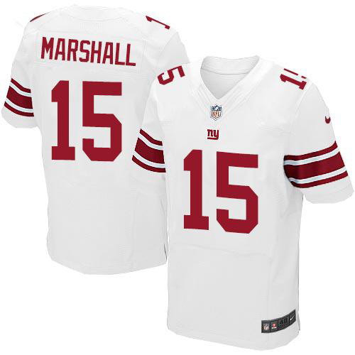 Giants 15 Brandon Marshall White Elite Jersey