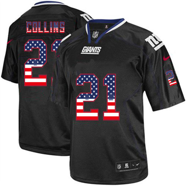 Giants 21 Landon Collins Black USA Flag Fashion Elite Jersey