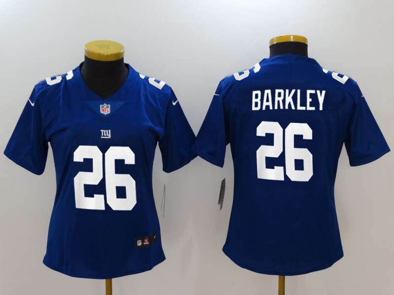 Giants 26 Saquon Barkley Royal Women Vapor Untouchable Limited Jersey
