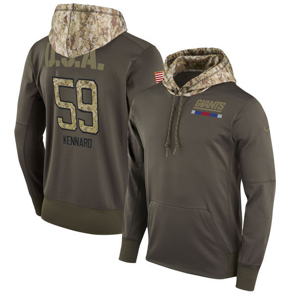  Giants 59 Devon Kennard Olive Salute To Service Pullover Hoodie
