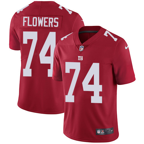 Giants 74 Ereck Flowers Red Vapor Untouchable Player Limited Jersey