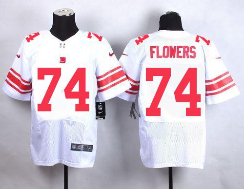 Giants 74 Ereck Flowers White Men Stitched NFL Elite Jersey