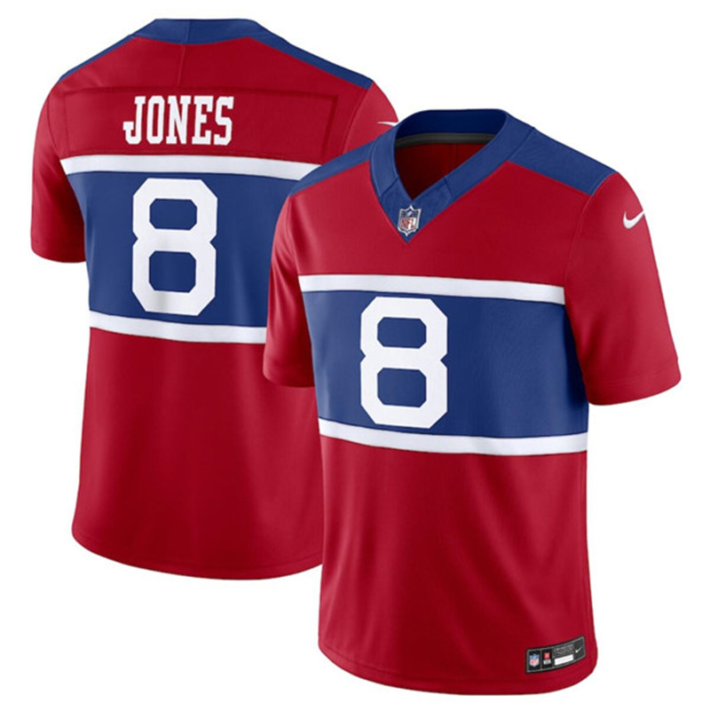 Nike Giants 8 Daniel Jones Century Red Alternate Vapor F.U.S.E. Limited Jersey