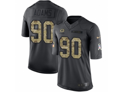Green Bay Packers 90 Montravius Adams Limited Black 2016 Salute to Service NFL Jersey