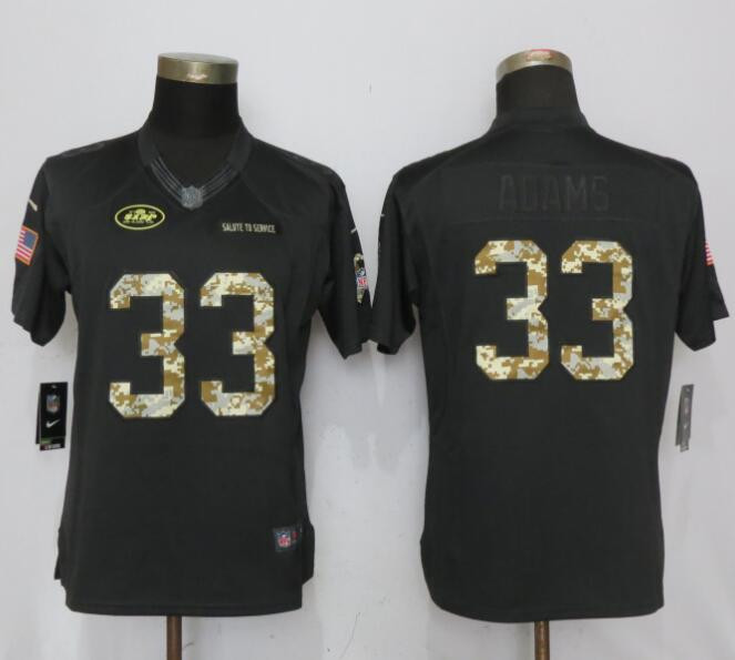 Jets 33 Jamal Adams Anthracite Women Salute to Service Limited Jersey