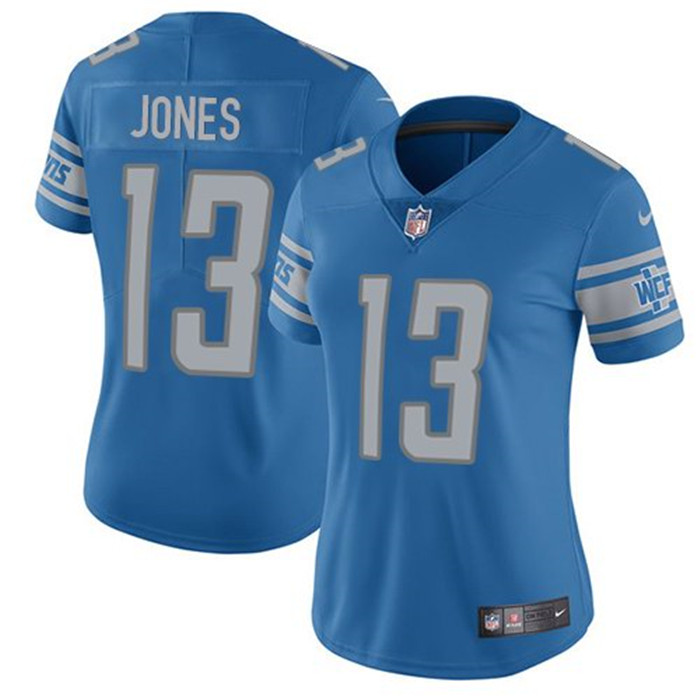 Lions 13 TJ Jones Blue Women Vapor Untouchable Limited Jersey