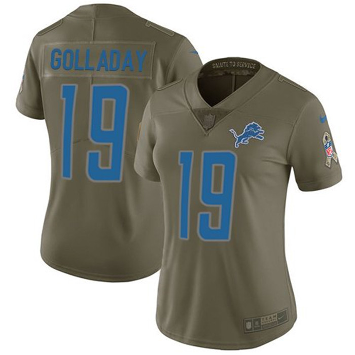Lions 19 Kenny Golladay Olive Women Salute To Service Limited Jersey