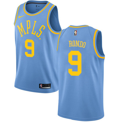 Los Angeles Lakers #9 Rajon Rondo Royal Blue NBA Swingman Hardwood Classics Jersey