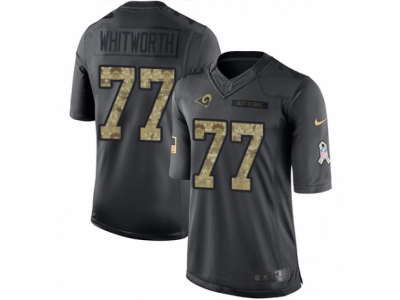 Los Angeles Rams 77 Andrew Whitworth Limited Black 2016 Salute to Service NFL Jersey