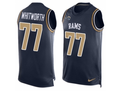Los Angeles Rams 77 Andrew Whitworth Limited Navy Blue Player Name Number Tank Top NFL Jersey