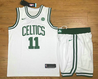 NBA Boston Celtics #11 Kyrie Irving White 2017 2018 Swingman Stitched NBA Jersey With Shorts