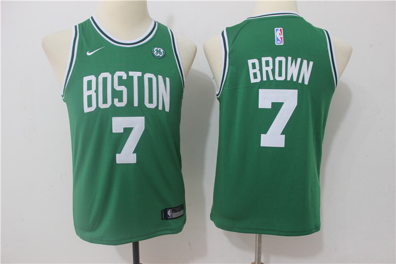 NBA Boston Celtics #7 Jaylen Brown Youth Jersey 2017 18 New Season Green Jersey